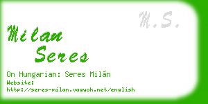 milan seres business card
